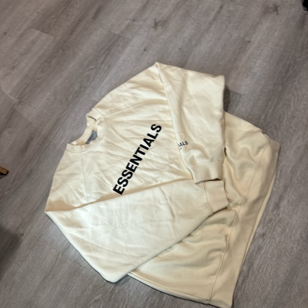 Essentials Beige Fleece Sweatshirt